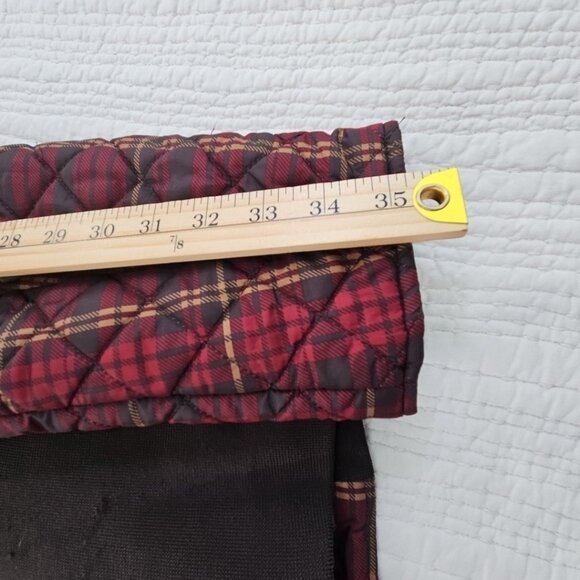 Women's Full Zip Puffer Jacket 3X (22W-24W) Maroon Plaid EUC Snap Pockets LS - Picture 13 of 14